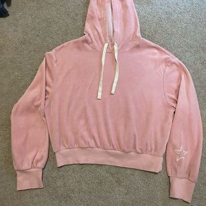Light pink cropped long sleeve hoodie